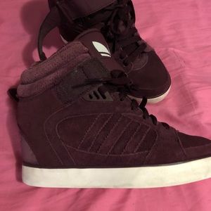 Burgundy adidas sneaker wedge